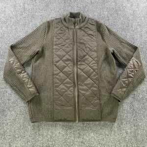 Barbour Sporting Zip Knit Jacket‎ Womens 18 Olive Green Quilted Outdoors Sweater